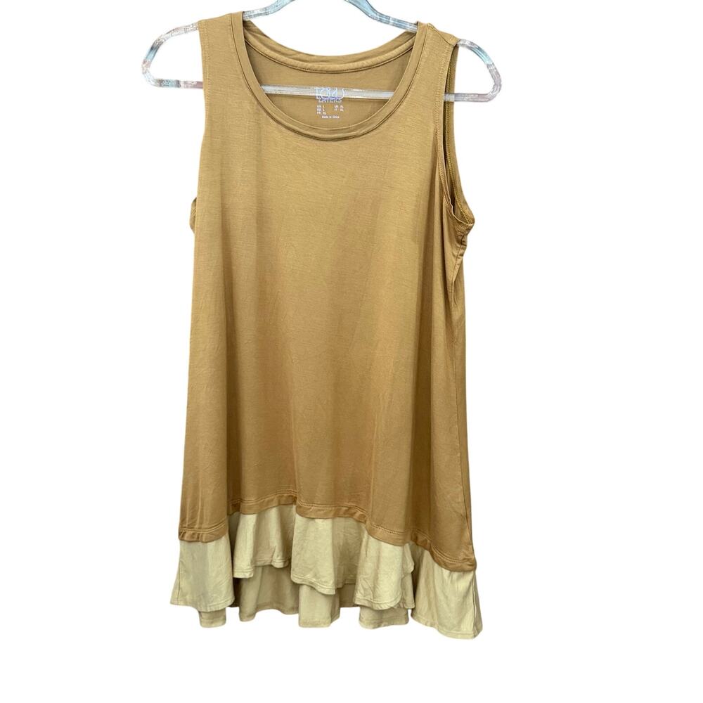 LOGO Lori Goldstein Tunic Length Sleeveless Tank Stretch Size Large Minimalist